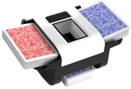 ADZERD Automatic Card Shuffler for Seniors, Rechargeable One Press, Quiet Electric Shuffle Machine for Family Games and Poker Night, White