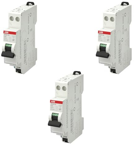 ABB Lot de 3 disjoncteurs automatiques Ph+N raccordement Rapide 10A-4,5Ka