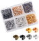 Lot de 600 Pince à Sertir Perles Bijoux, 4 mm en Alliage de fer Cache-Perles Semi-Circulaires Breloques à Sertir Kit de Perles à Sertir pour Bricolage Bracelet Collier Accessoires (Multicolore)