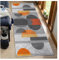 Teppich Läufer Flur Küche rutschfest Waschbar 100x100cm Vintage Patchwork Orange Grau Meterware Schlafzimmer Korridor Teppichläufer Lang, Anpassbare Länge 40-120cm Breit, Polyester