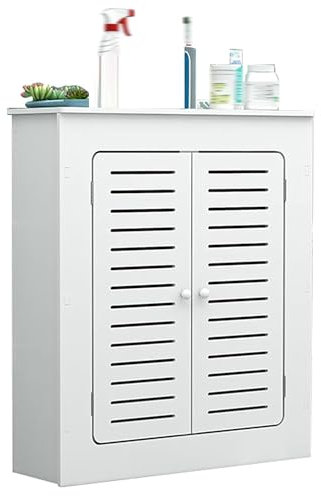 Modern PVC Radiator Cover - Heating Cabinet with 2 Doors and Vertical Grill Slats for Bathroom, Living Room, Bedroom and Hallway(1000x800x200mm)