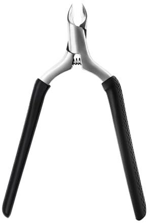 leruiyezs Corta Cuticulas,Corta Cuticulas Profesional en Acero Inoxidable,Negro,con Mango Antideslizante&Resorte para Manicura,Pedicura,Herramienta Precisa para Eliminación de Cutículas,Piel Muerta