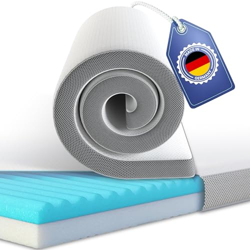 Evan Browns 7-Zonen Matratzentopper 120×200 Made in Germany | 2 Härtegrade H2/H3 • 7-Zonen Memory Foam & Komfortschaum • Anti-Rutsch