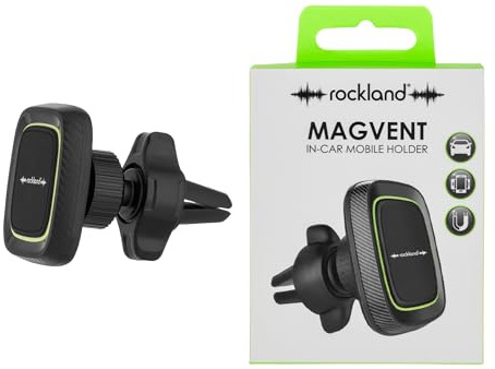 Rockland MagVent Mobile Holder, Magnetic Air Vent Car Phone Mount, Adjustable Clamp, 360° Rotation, Secure Hands-Free Driving