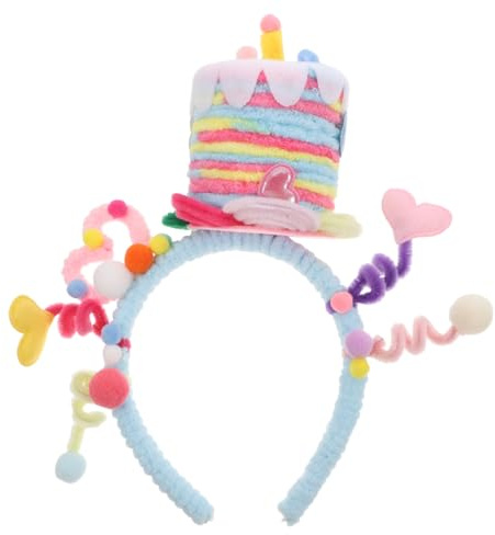 Supvox Geburtstags-Stirnband Für Mädchen Kuchen Haarband Mit Herzverzierungen Party Stirnband Für Kindergeburtstag Und Fotokabine Dekoration