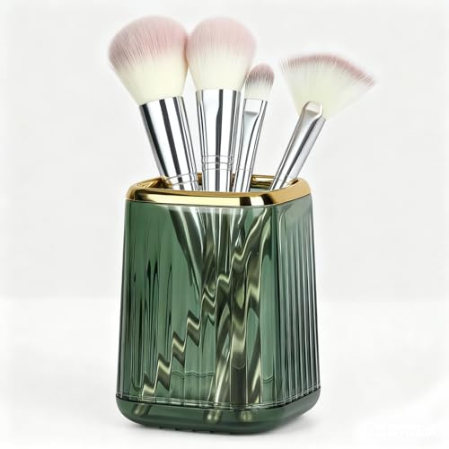 Wnzdp Make Up Brush Holder, Makeup Brush Holder, Classic Design Makeup Brushes Holders, Portable Makeup Pot Gift for Women Vanity Office Bathroom (Green)