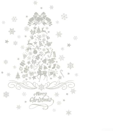 Autocollants décoratifs en forme de sapin de Noël pour fenêtres et portes avec fonction électrostatique repositionnable pour les vacances (D13576)
