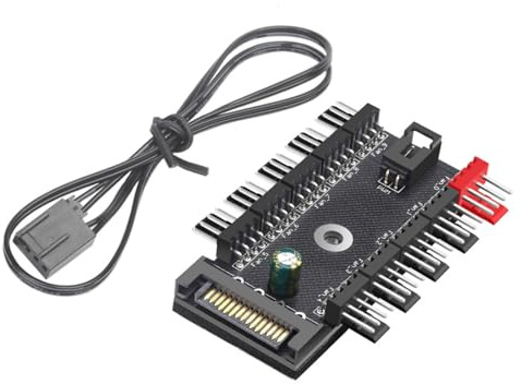 Oxxggkao Computer Case Fan Modulators 4Pin PWM HUBs Splitters Speed Adjuster Improve Cool Efficiency Connect Multiple Expand Fan