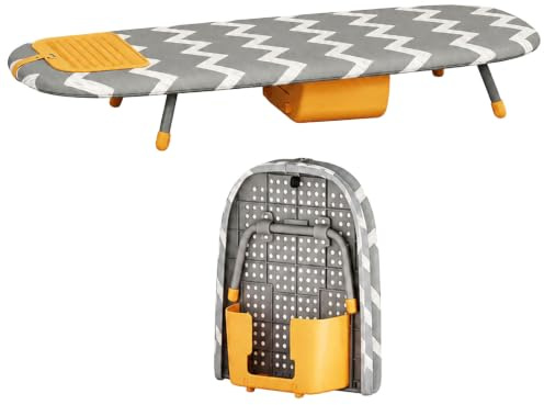 Small Ironing Board, Foldable Tabletop Ironing Board with Iron Rest