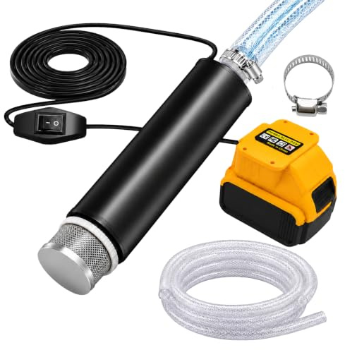 Wasserpumpe für DeWalt 18V/20V Batterie, Saugpumpe(Keine Akku) | mit Bürstenlosem Motor, Flachwasserpumpe, Tragbare Gartenpumpe zum Garten Bewässern, Auto Waschen, Teich & Aquarium Reinigen