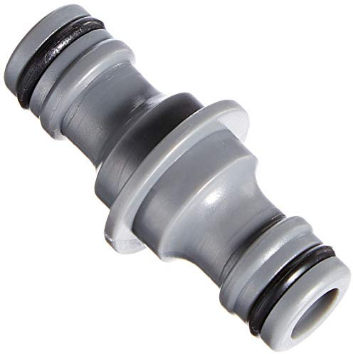 Xclou Conector para 2 Mangueras de Jardín 1/2 de Plástico, Adaptador para 2 Mangueras de Riego de 13 mm, Unión Rápida para Mangueras de Agua, Gris