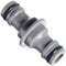 Xclou Conector para 2 Mangueras de Jardín 1/2 de Plástico, Adaptador para 2 Mangueras de Riego de 13 mm, Unión Rápida para Mangueras de Agua, Gris