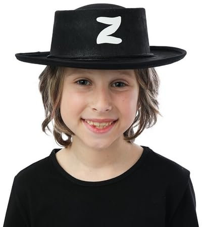 P 'Tit Clown 10600 Maskiert Bandit Hat Filz Kind – Schwarz