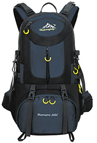 50L Sport Outdoor Rucksack, Travel Rucksack, Rucksack Wandern, ideal für Outdoor Sport, Wandern, Trekking, Camping Reisen, Bergsteigen. wasserdichte Bergsteigtasche, Reiseklettern Daypacks(Marineblau)