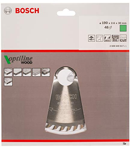 Kreissägeblatt Optiline Wood für Handkreissägen, 190 x 30 x 2,6 mm, 48