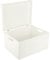 Creative Deco XXL Large White Plain Wooden Storage Box Chest | 40x30x24 (+/-1 cm) | Hinged Lid & Handles | Gift Box Storage | UNSANDED Wood Keepsake Memory Craft