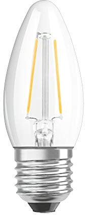 OSRAM Dimmbare Filament LED Lampe mit E27 Sockel, Warmweiss (2700K), Kerzenform, 5W, Ersatz für 40W-Glühbirne, klar, LED Retrofit CLASSIC B DIM, Warmweiß