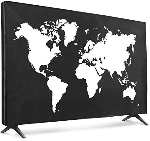 kwmobile Funda para Monitor 55 TV - Cubierta Protectora para Interior - Mapa del Mundo