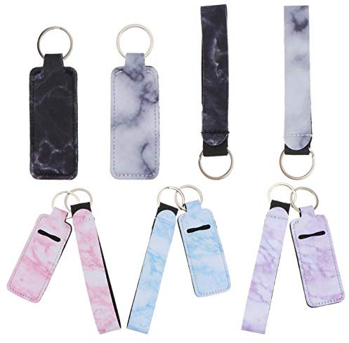 Beaupretty Lippencreme 10Pcs Halter Schlüsselanh?nger Neopren Lippenstift Halter Lip Balm Hülse mit Armband Lanyard für Outdoor Zubeh?r Lipstick Holder Keychain