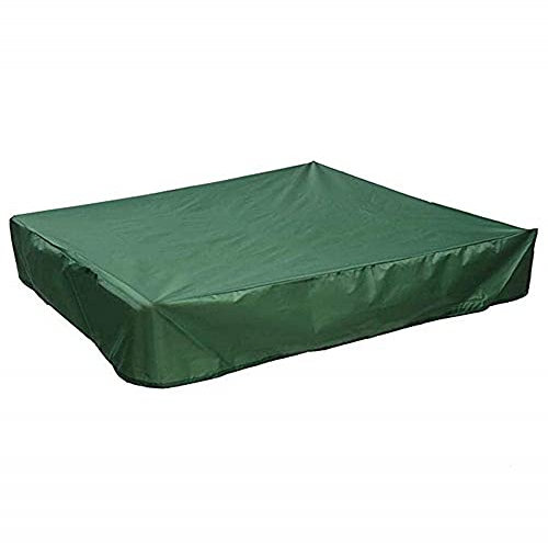 Moiyoudis Staubdichte Sandkastenabdeckung Sandkastenabdeckung mit Kordelzug Wasserdicht Sandkastenabdeckung Schwimmbadabdeckung Quadratische Möbelabdeckung (Grün, 200 x 200 cm)