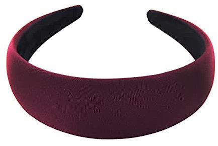 axy Breiter Haarreif mit Stoff gepolstertes Candy Colours - Wunderschön Damen Stirnband Haarschmuck Haarreifen HRK2A (Weinrot)