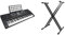 Axus AXP2 61 Key Beginner Touch Sensitive Electronic Keyboard Piano with Power Supply and Music Rest + Axus Rocket KXS02 Heavy Duty Keyboard Stand Double Braced - Folds Flat, Adjustable Height, Black