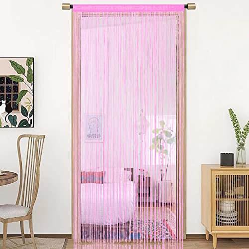 HSYLYM Türvorhang Fenstervorhänge Türdekorationen Raumteiler Dekorationen für Zimmertüren, Wandschrank, Party und Möbel, einteiliges Design 90x245cm Baby Pink