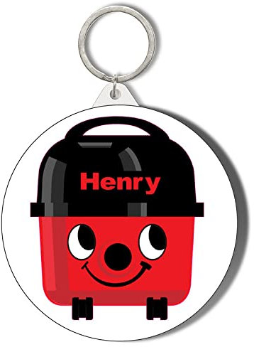 Gift Insanity CARTOON HENRY HOOVER SMILING - 45mm Keyring, White