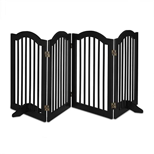 Relaxdays Absperrgitter, freistehendes Schutzgitter, schwarz | H x B: 70 x 205,5 cm, 2 Füße, Hunde, Katzengitter klappbar