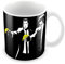 Tasse Pulp Fiction Travolta und Jackson Parodie Waffe Banane Montage Humor Pop Art