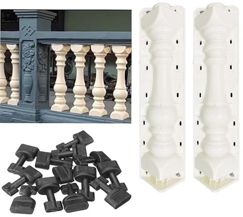 EAIVENY Stampo per cemento per balcone, stampo per ringhiera in ABS, 67 cm, design resistente ed elegante per recinzione del balcone (D)