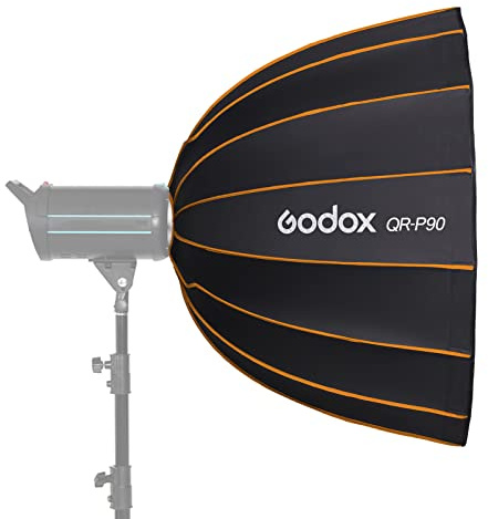 Godox 90cm Parabol Softbox Diffusor Bowens Mount mit 2 Diffusortypen und Tragetasche für Studio- und Videofotografie Porträt Blitzgerät Speedlite