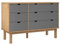 vidaXL Massivholz Schubladenschrank Kommode Schrank Wohnzimmer Schubladenkommode Aufbewahrungsmöbel Anrichte Sideboard OTTA 111x43x73,5cm Braun Grau