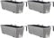CASARIA 4X Maceteros de Balcón Gris 60x20x19 11L Jardinera Soporte Maceta de Plástico Colgante Terraza