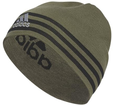 adidas Eclipse Herren Wendemütze, Olive Strat-Shadow Olive/Schwarz/Grau, One Size
