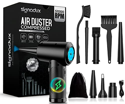 Aire Comprimido Limpieza Pc - Soplador de Aire, Plumero Eléctrico, Soplador de Aire para Pc, Air Duster, Soplador de Polvo Portátil y Recargable