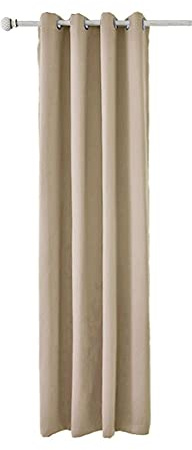 YAOTT 1-Panel-Vorhang Ösen-Blackout Vorhang im nordischen Stil Einfarbig Gardinen Blickdicht Vorhänge Für Wohnzimmer Schlafzimmer Kinderzimmer Dekoration Beige