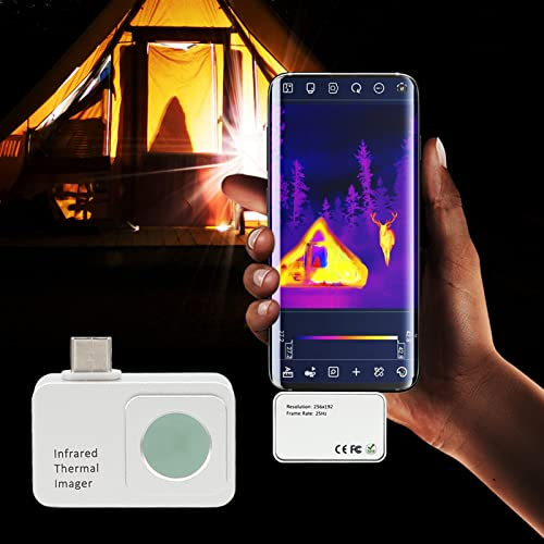 Portable Thermal Camera for Android OTG, Type C Thermal Imager for Smart Phones, -15℃ to 600℃ Temperature Range, 256x192 HD 25Hz Infrared Thermal Imaging Camera for Mobile Phone