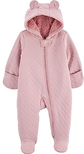 Simple Joys by Carter's Unisex-Baby Footed Jumpsuit Pram Fleece-Overall mit Fuß, Rosa, 0-3 Monate