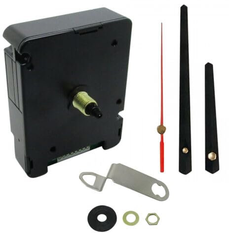 Silent Battery Operated Automic UK Radio Controlled Clock Movement Mechanism/Motor Quartz MSF Signal (1, 110mm (B) Black Metal Hands)