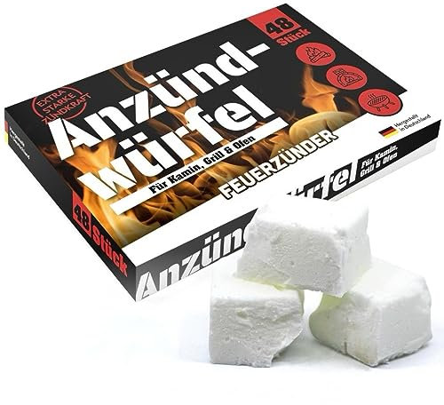 Kohleanzünder 2880 Stück Anzünd-Würfel Ofenanzünder Kaminanzünder + 1x Kühlschrankmagnet, Anzünder für Grill, Kamin, Ofen, Holzofen (60x 48Stück) Kohlenanzünder