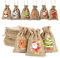 EDWINENE 12 Weihnachten Jutesäcke mit Kordelzug kleine hessische Geschenktüten für Weihnachten Party Favors