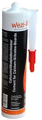 20x wezi-lit Calciumsilikatplattenkleber 310ml Dichtmasse hitzebeständig 1000° hochtemperatur feuerfest