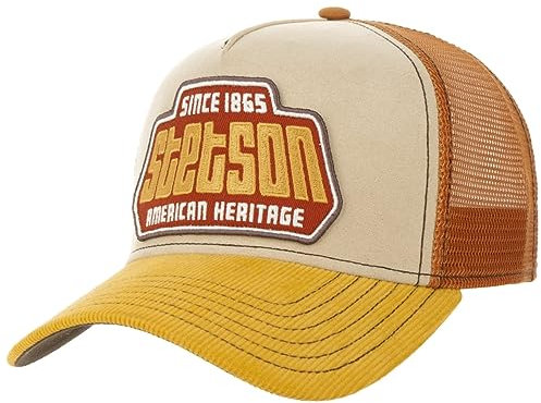 Stetson Cappellino Brickstone Trucker Small Uomo - Mesh cap Berretto Baseball Snapback, con Visiera, Visiera Estate/Inverno - Taglia Unica Beige-ruggine