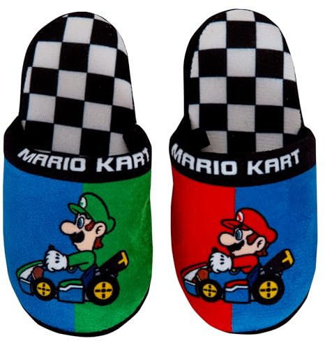 Super Mario Pantofole da Ragazzo Bambini Luigi Gaming Sabot Aperti sul Retro Scarpe da casa