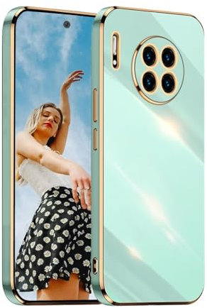 Kaywzo Hülle für Huawei Mate 30 Pro,TPU Galvanisiertes Stoßfeste Handyhülle,Glänzend Spiegel Kratzfeste Schutzhülle,Ultra Dünn Silikon Cover Case,Grün