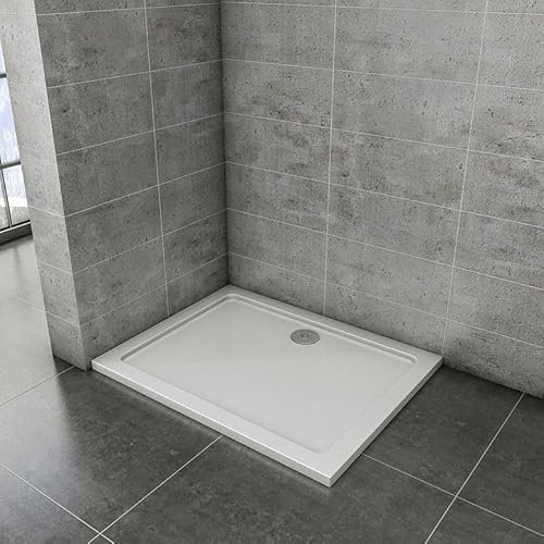 Rechteck Duschtasse Stein-Effekt Duschwanne Für Duschkabine,Weiß 80x70cm