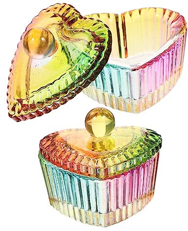 POPETPOP 2 Piezas copa de cristal de colores vaso con tapa plato de decoración de uñas glass cup plato de monómero de vidrio plato de uñas profesional vistoso vaso de cristal