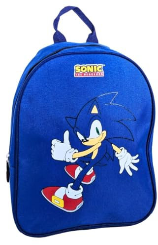 mybagstory Rucksack für Jungen – Sonic – Blau – Kinder – Schule – Kindergarten – Krippe – Schulranzen für Jungen – Größe 32 cm – verstellbare Träger – Geschenkidee, blau, 32 cm