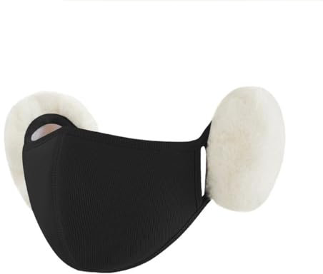 Duories 2 in 1 Winter Ohrenwärmer mit Windmaske, Damen Unisex Plüsch Ohrenschützer Warmemaske, Warme Wintermaske mit Ohrenschutz, Outdoor Earmuffs und Maske Ohrenschützer für Frauen